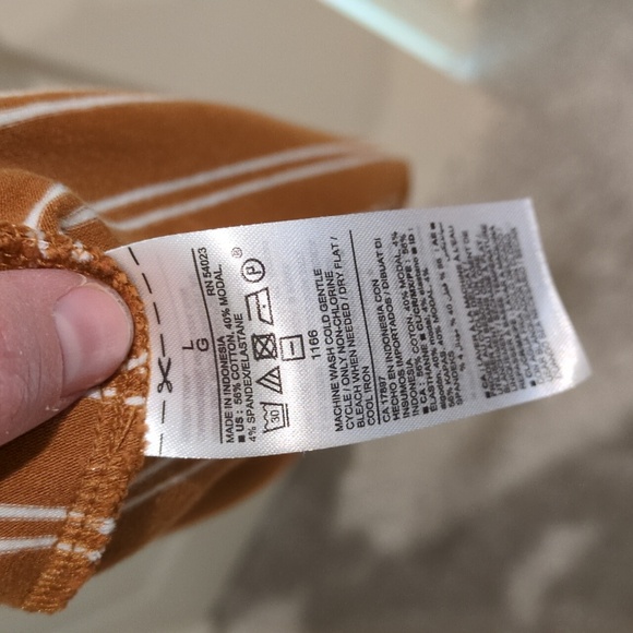 Old Navy Tan And White Striped Long Sleeve T-shirt Dress Size Large - Picture 5 of 5